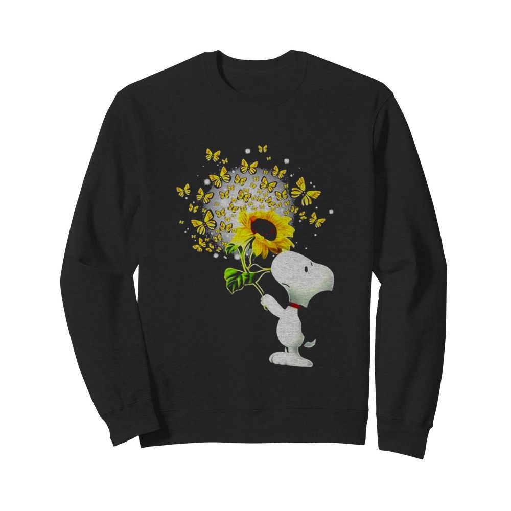 Snoopy Smell Sunflower Butterflies  Unisex Sweatshirt