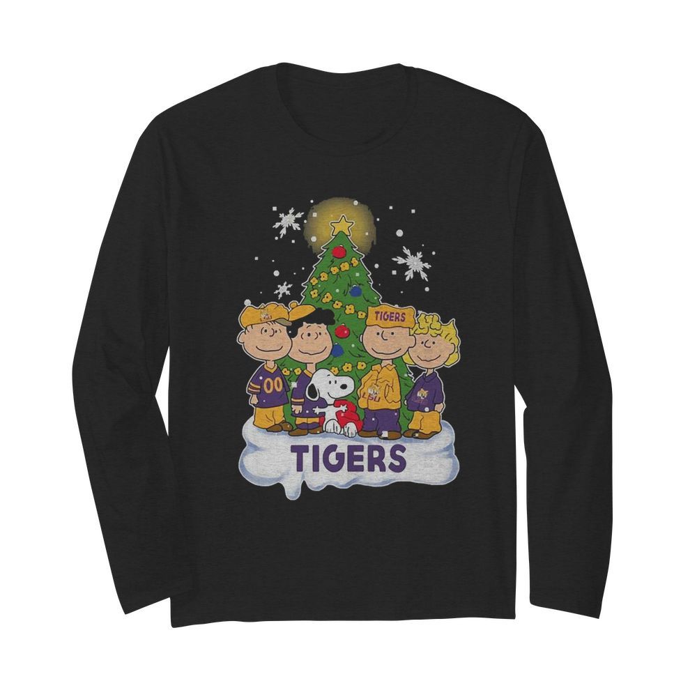 Snoopy The Peanuts LSU Tigers Christmas  Long Sleeved T-shirt 