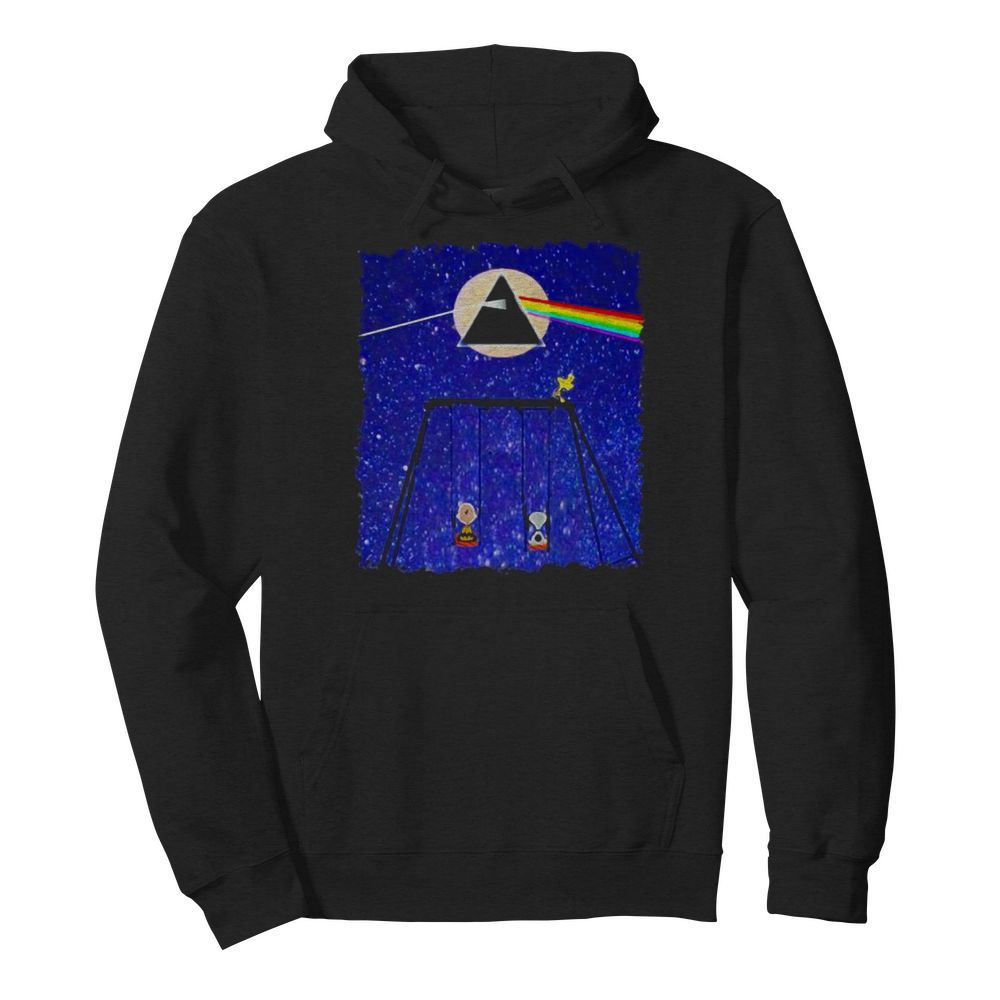 Snoopy Woodstock And Friend Watching Moon Pink Floyd  Unisex Hoodie