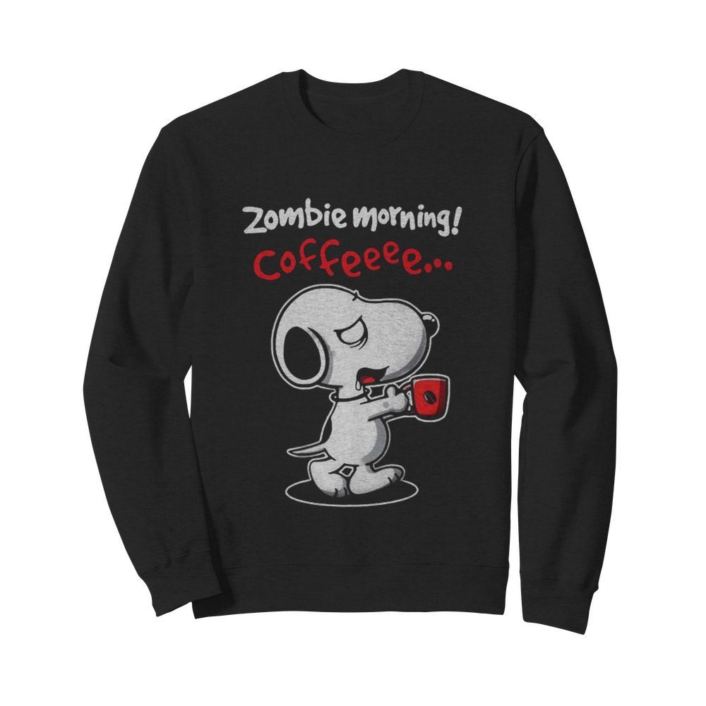 Snoopy Zombie Morning Coffee  Unisex Sweatshirt