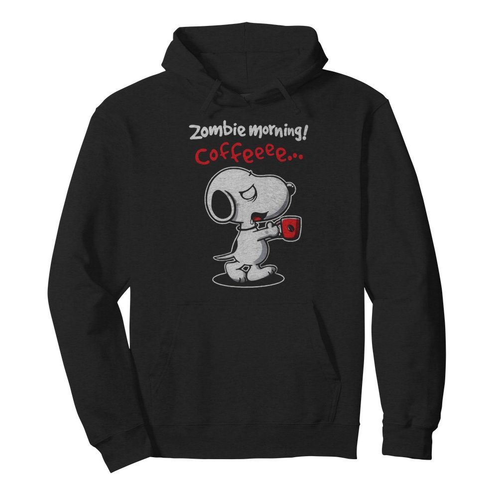 Snoopy Zombie Morning Coffee  Unisex Hoodie