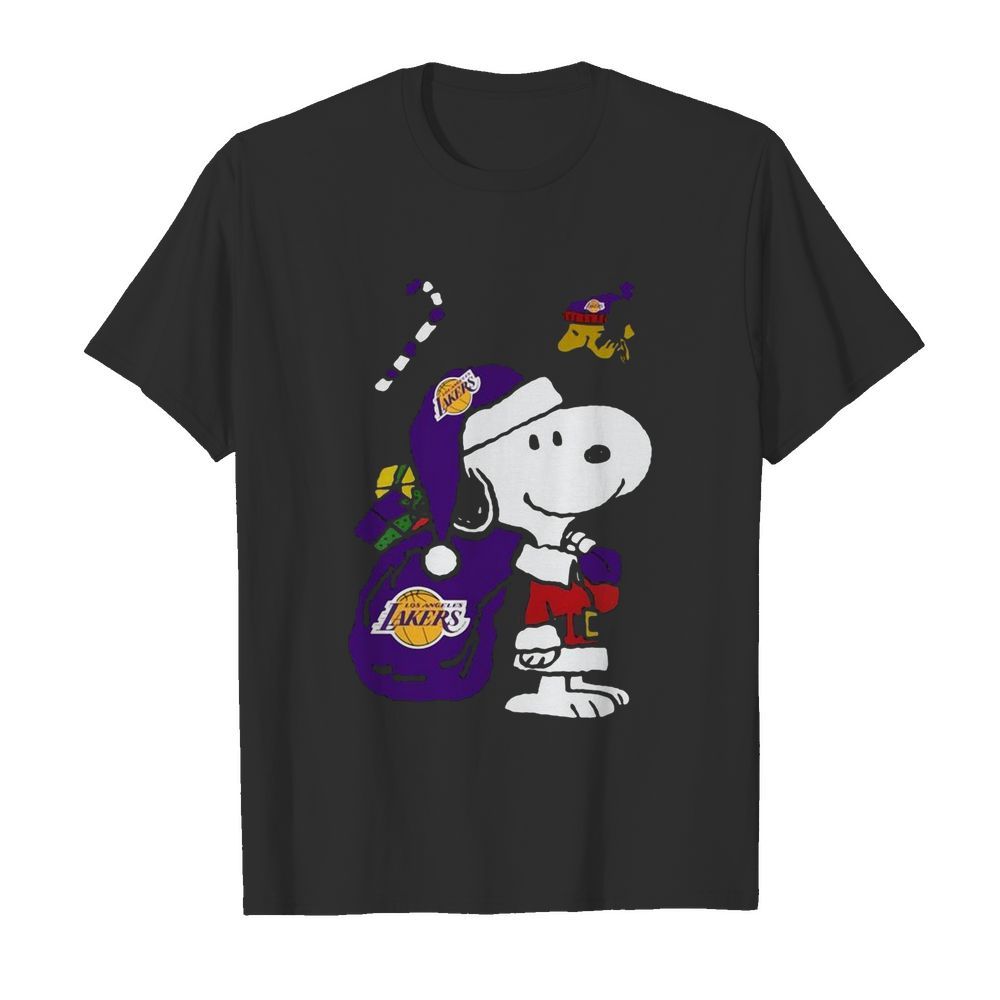 Snoopy and Woodstock Los Angeles Lakers Christmas shirt