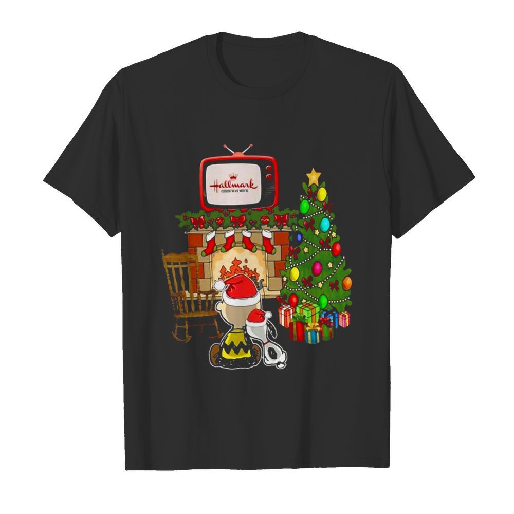 Snoopy and friends watching Hallmark Christmas movie shirt