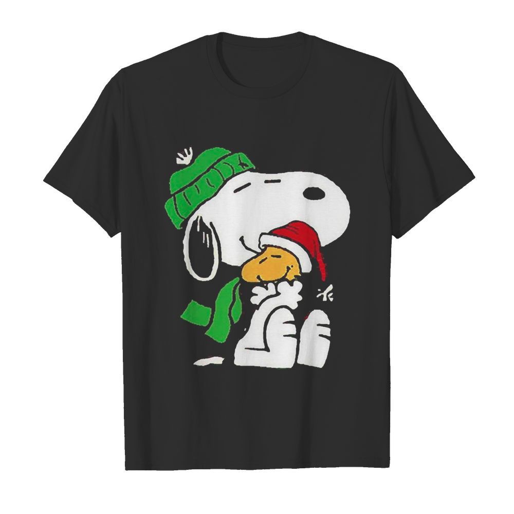 Snoopy hug Woodstock merry christmas shirt