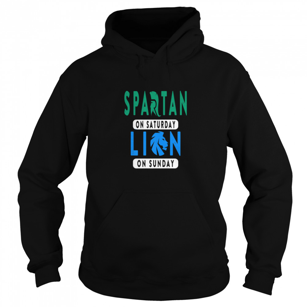 Spartan on Saturday Lion on Sunday Football Ideas  Unisex Hoodie