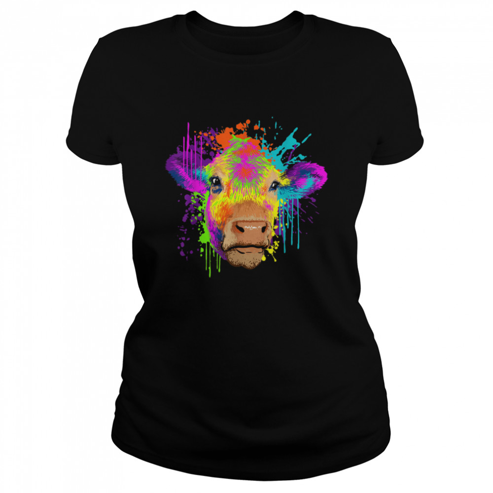 Splash Art Cow Farm Cows  Classic Women's T-shirt