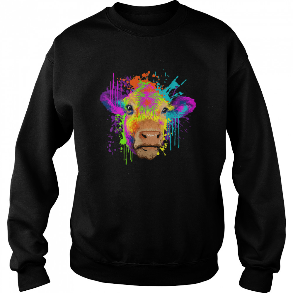 Splash Art Cow Farm Cows  Unisex Sweatshirt