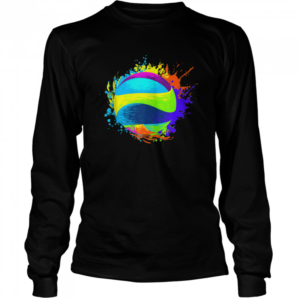 Splash Art Volleyball Volleyball  Long Sleeved T-shirt