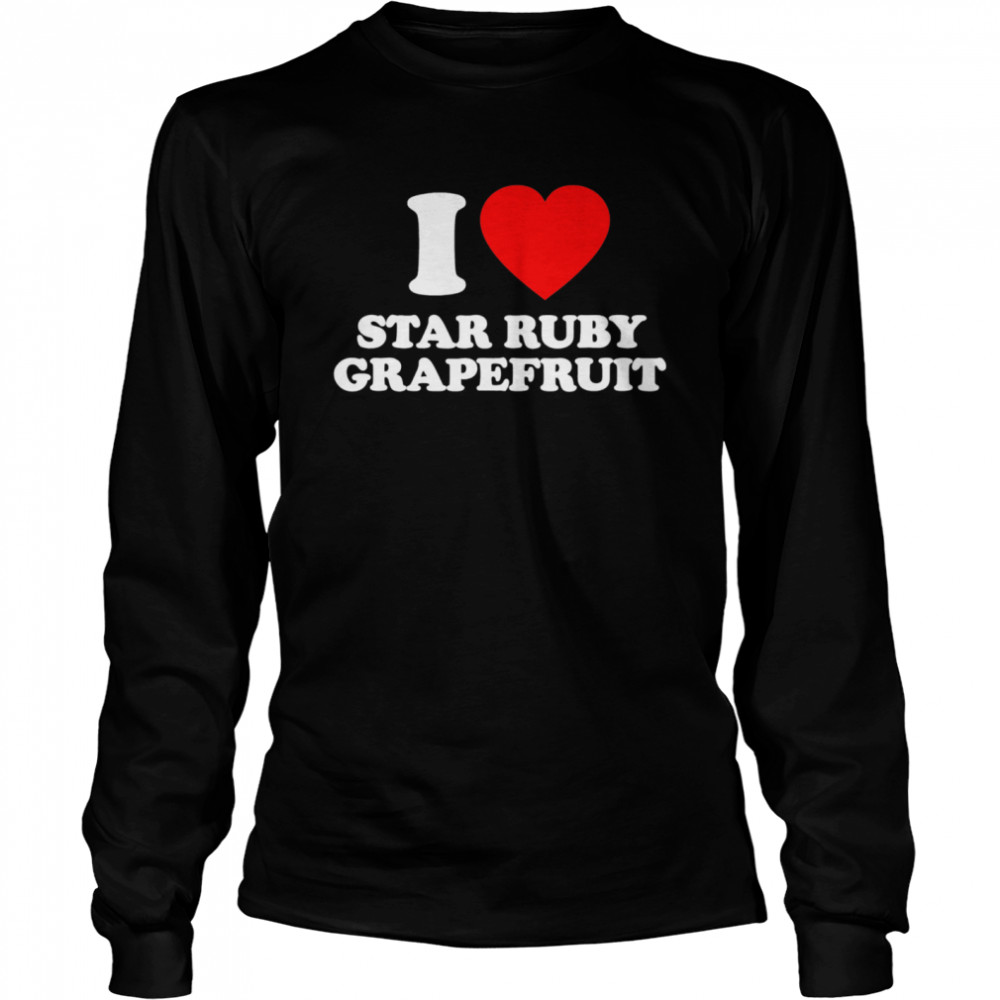 Star Ruby Grapefruit Love Heart  Long Sleeved T-shirt