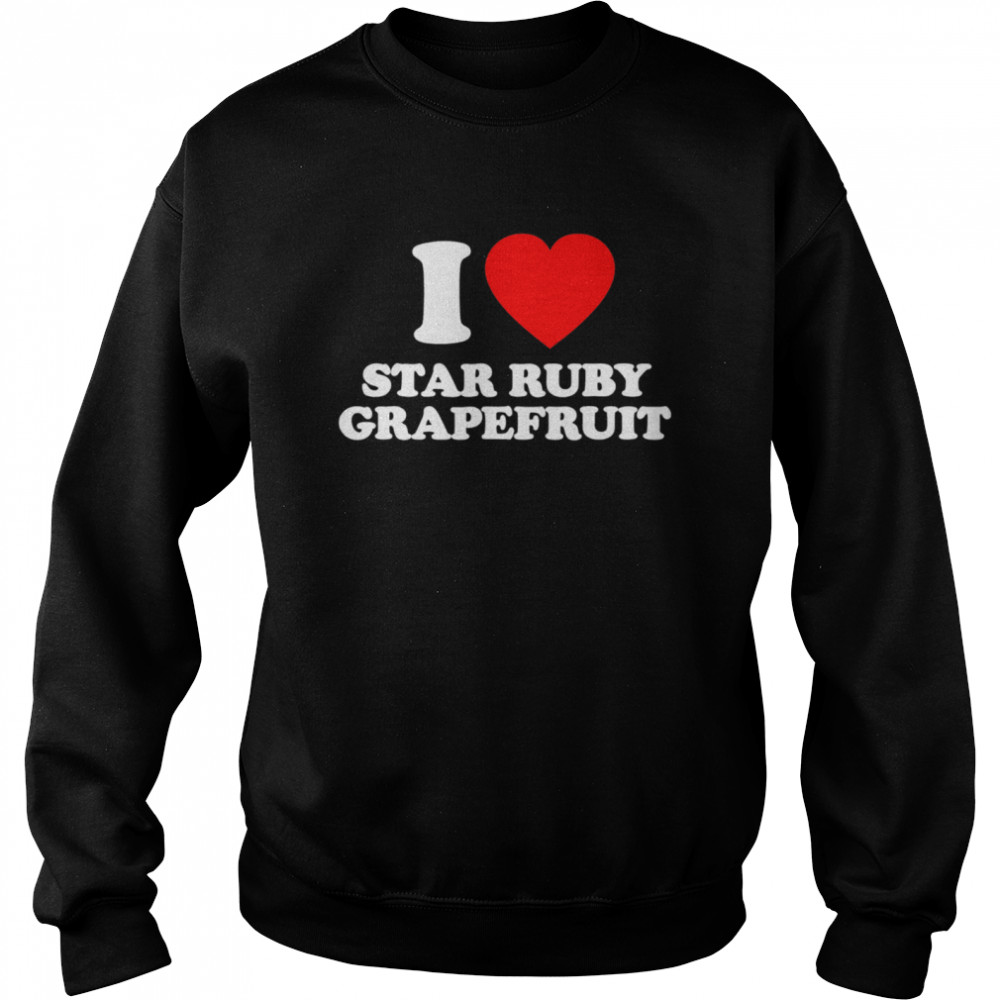 Star Ruby Grapefruit Love Heart  Unisex Sweatshirt