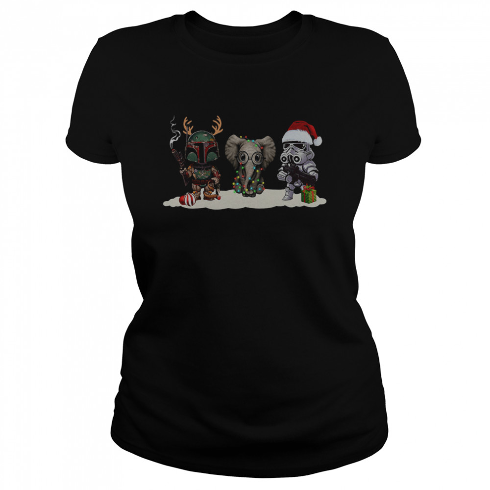 Star War characters and elephant christmas  Classic Women's T-shirt