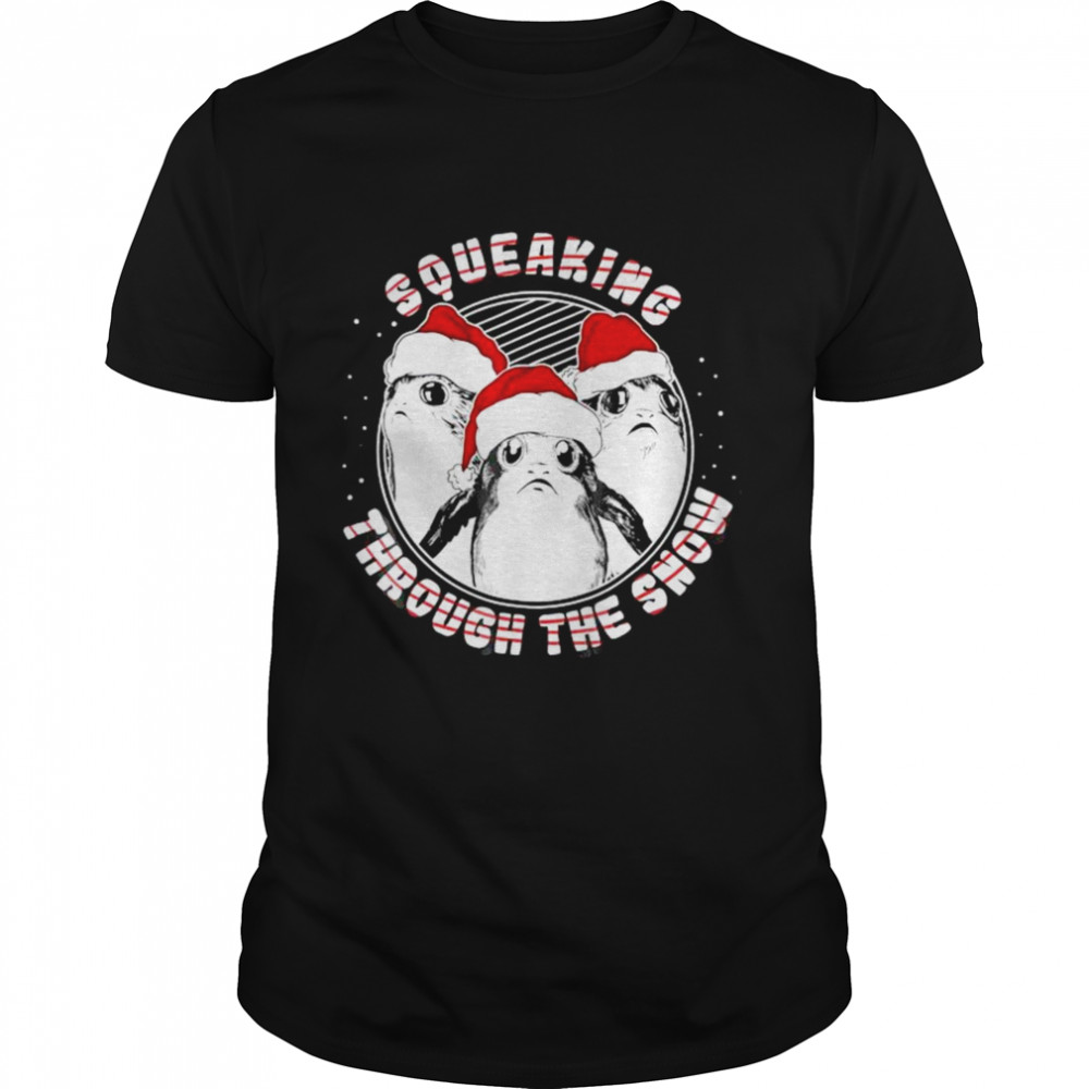 Star Wars Porg squeaking through the snow Christmas shirt