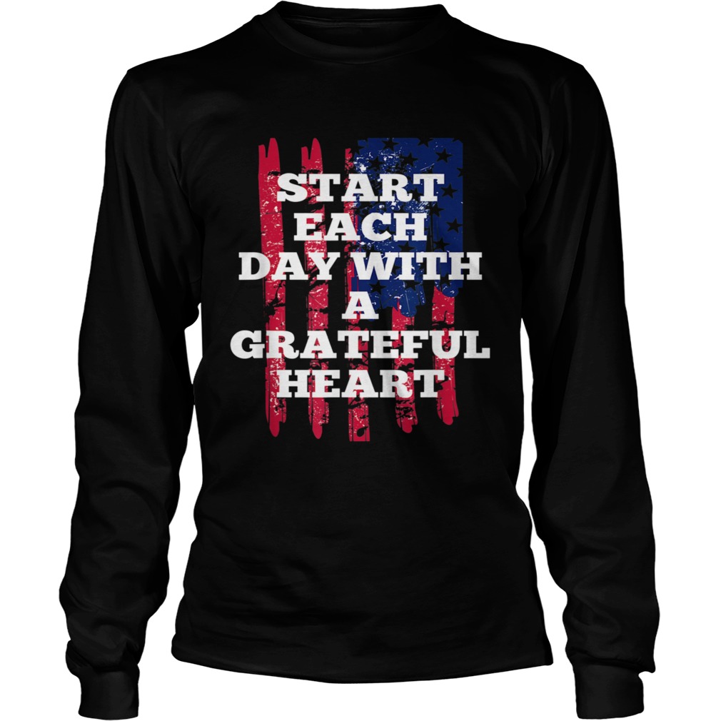 Start Each Day With A Grateful Heart Christmas  Long Sleeve