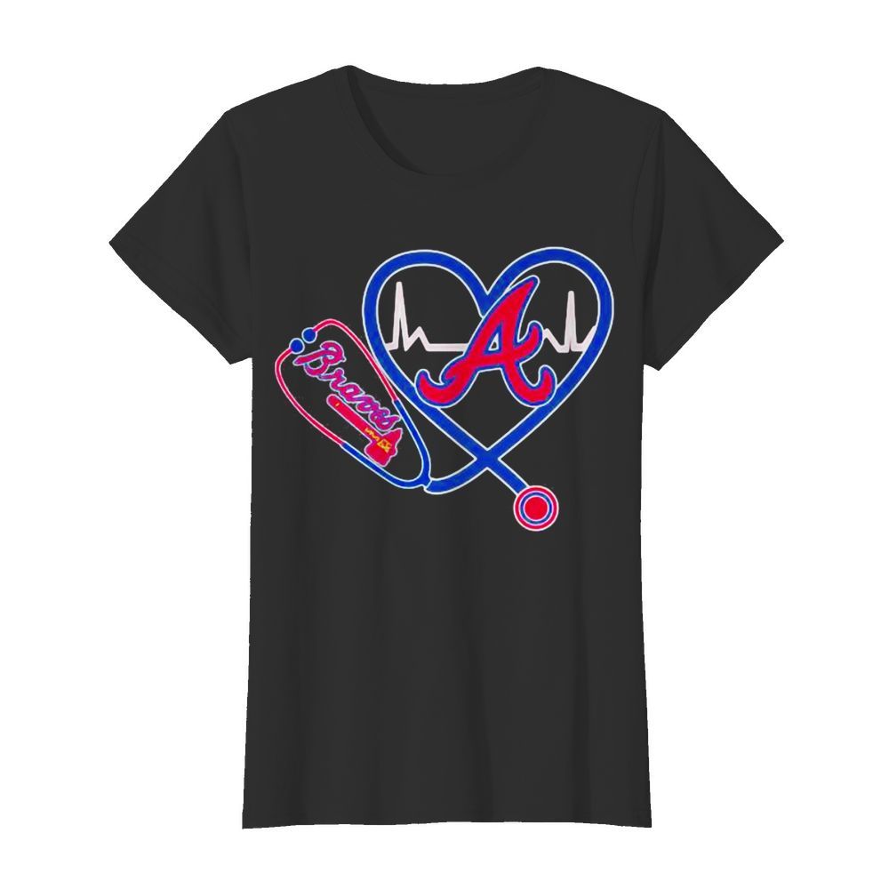 Stethoscope Around Doctor’s Neck Heart Beat Braves Atlanta Football  Classic Women's T-shirt