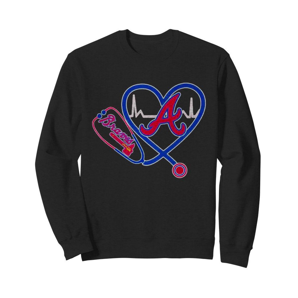 Stethoscope Around Doctor’s Neck Heart Beat Braves Atlanta Football  Unisex Sweatshirt