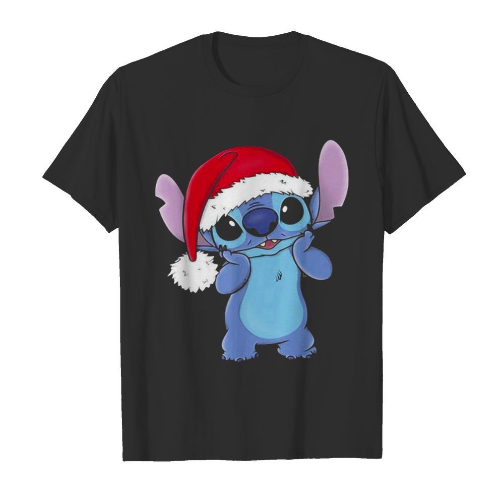 Stitch Cute Wear Hat Santa Clause Merry Christmas shirt