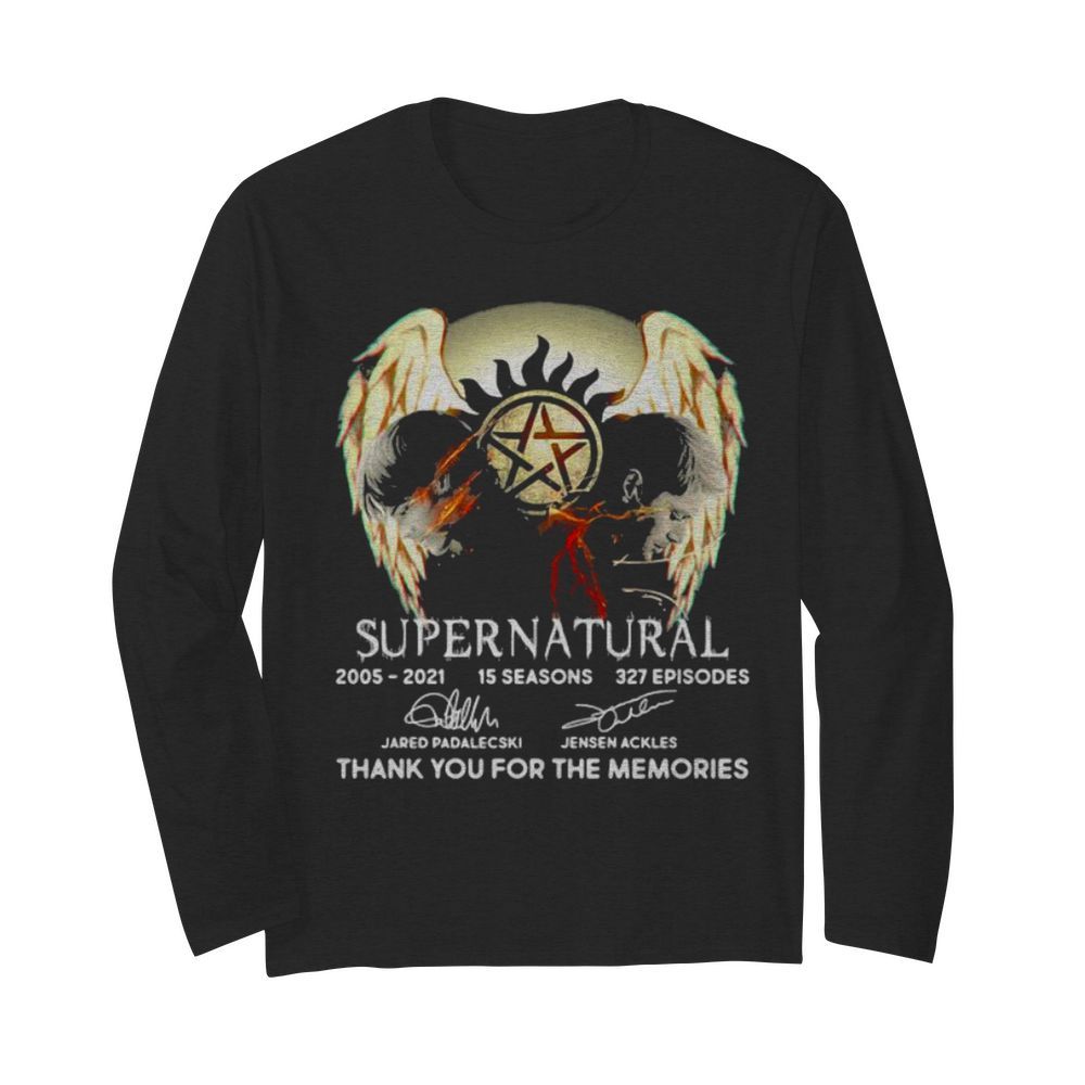 Supernatural 16th 2005 2021 Thank You For The Memories Signature  Long Sleeved T-shirt 