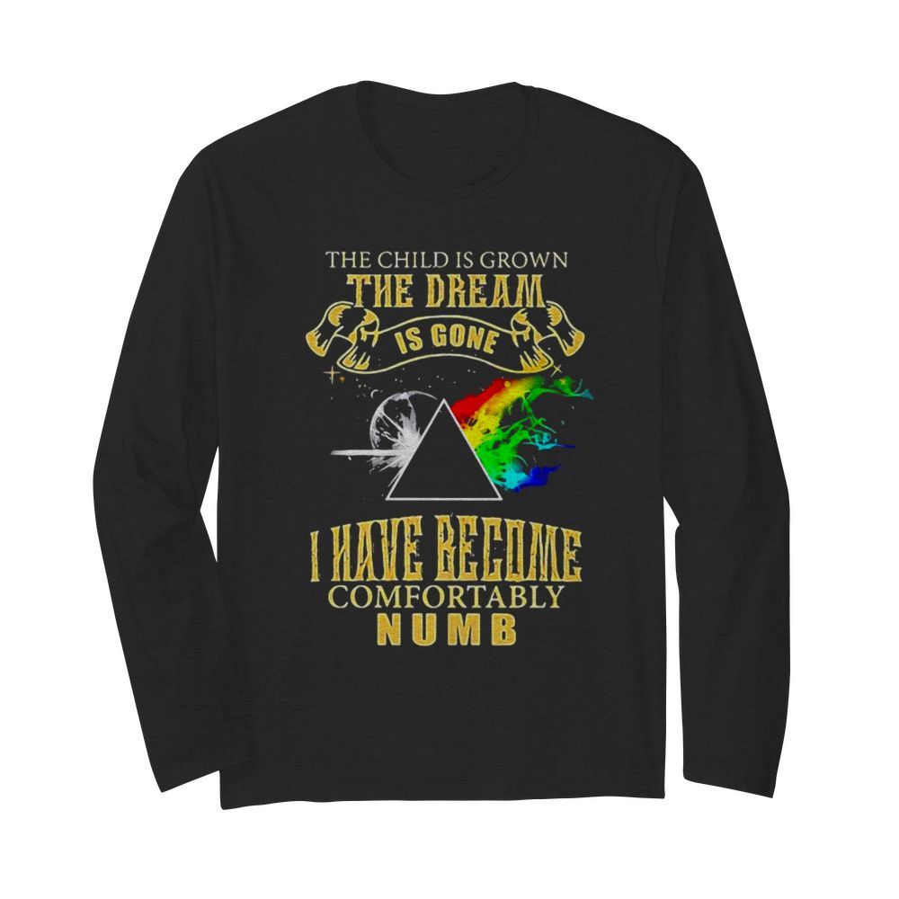 The Child Is Grown The Dream Is Gone I Have Become Comfortably Numb Moon Lgbt Pink Floyd  Long Sleeved T-shirt 