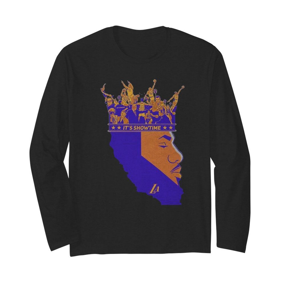 The King Los Angeles Lakers 23 Lebron James Its Showtime  Long Sleeved T-shirt 