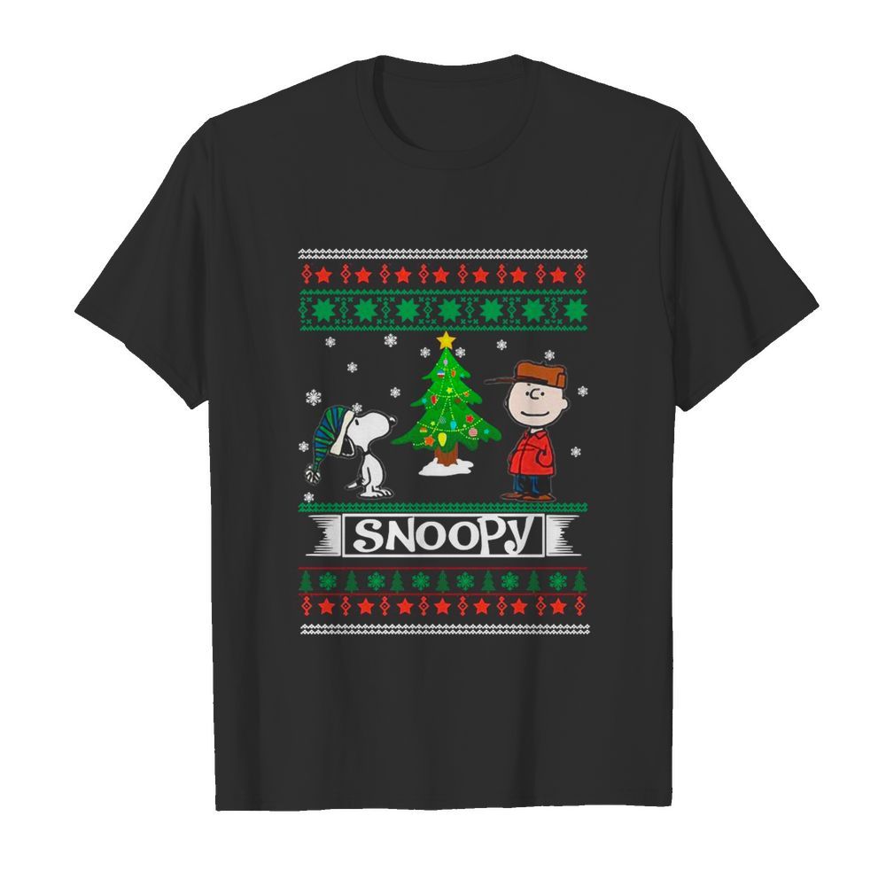 The Peanuts Charlie Brown And Snoopy Ugly Merry Christmas Tree shirt