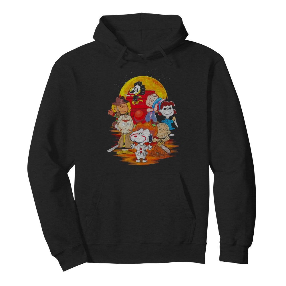 The Peanuts Snoopy And Friends Horror Face On The Moon  Unisex Hoodie