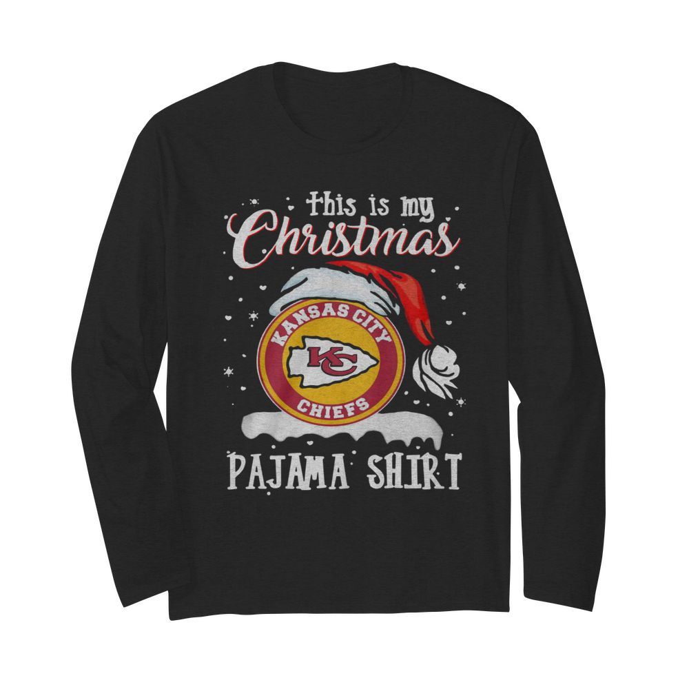 This Is My Christmas Kansas City Chiefs Pajama  Long Sleeved T-shirt 