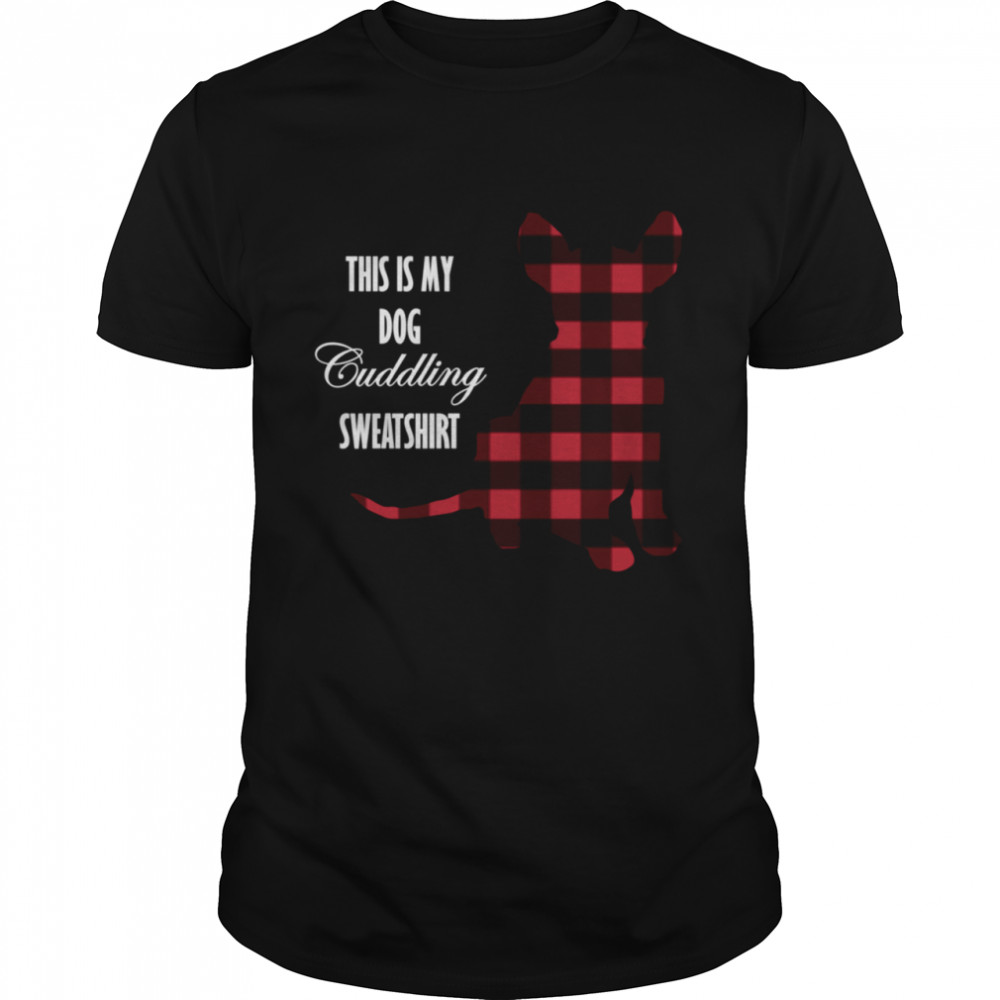 This is my Dog Cuddling Buffalo Plaid Puppy  Classic Men's T-shirt