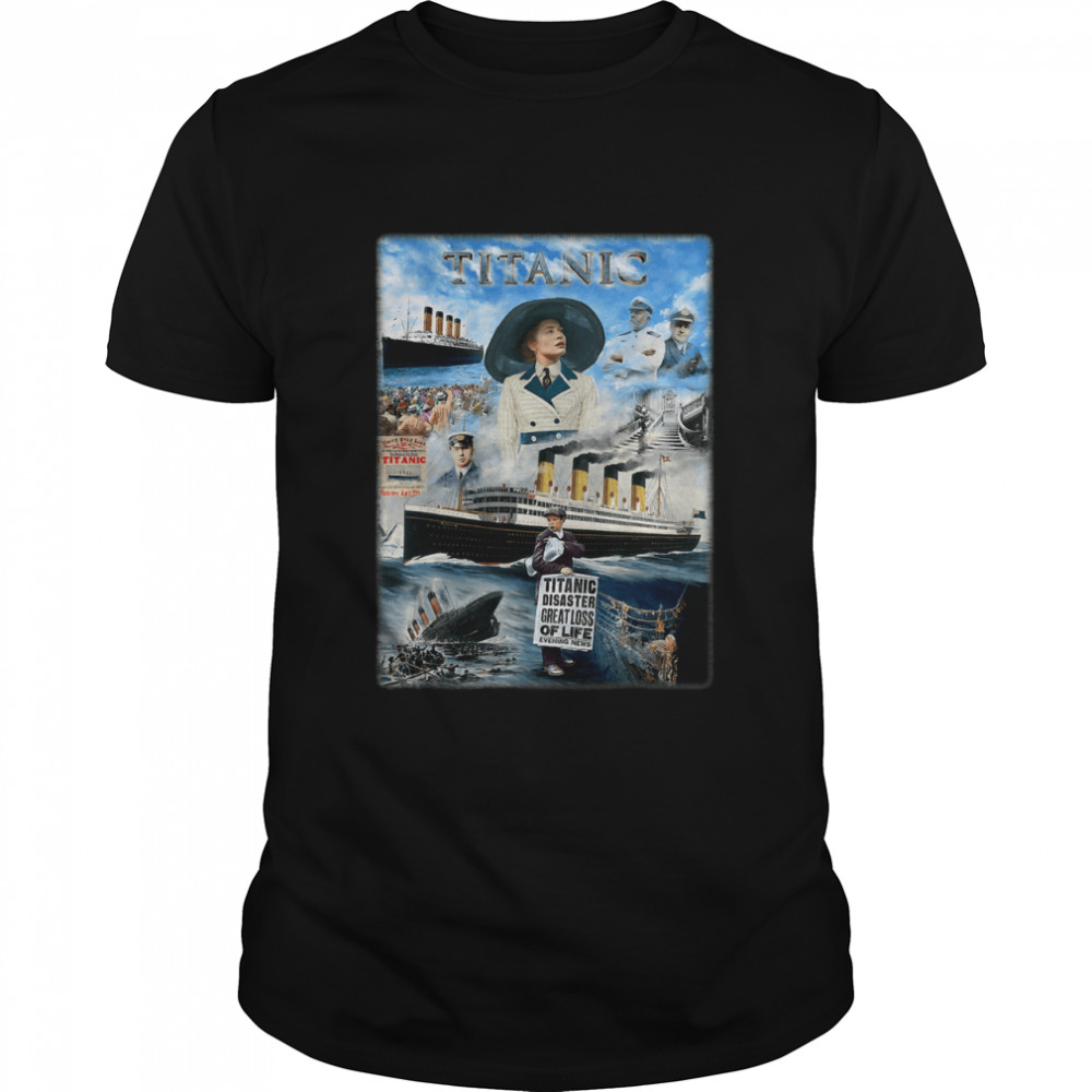 Titanic Sinking Poster Vintage Memorabilia Movie shirt