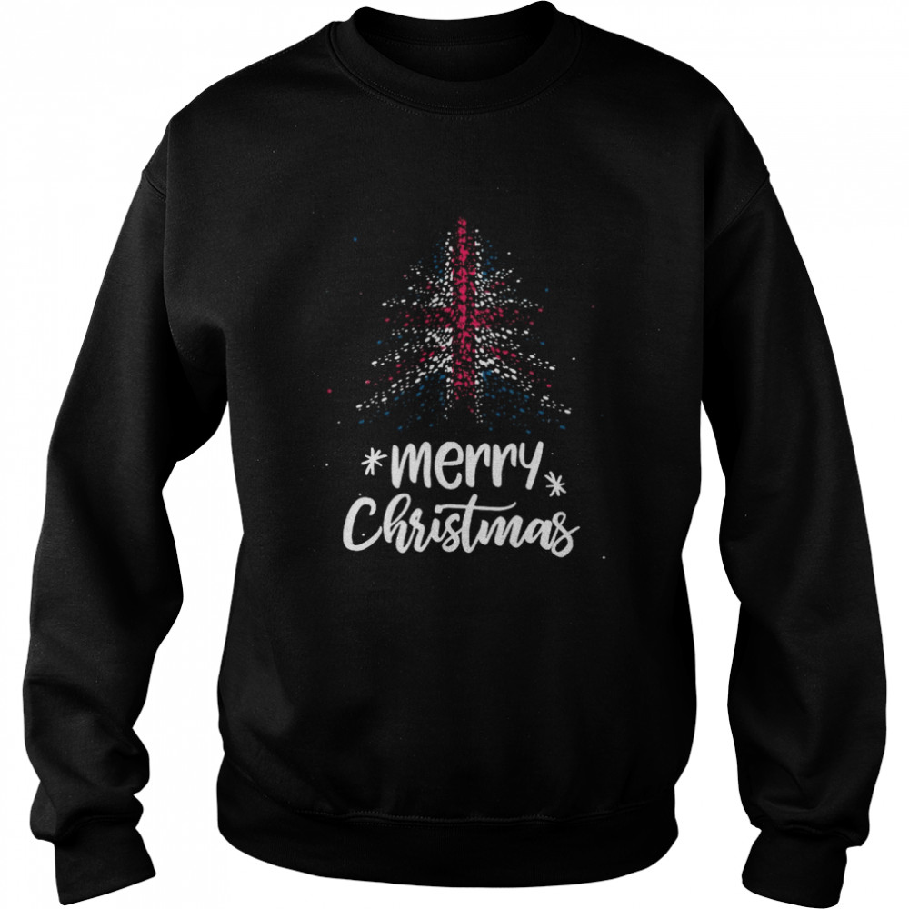 Tree England Flag Merry Christmas  Unisex Sweatshirt