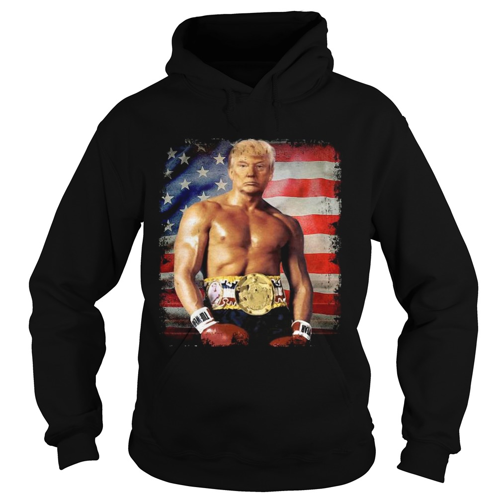 Trump Rocky Fighter American Flag  Hoodie