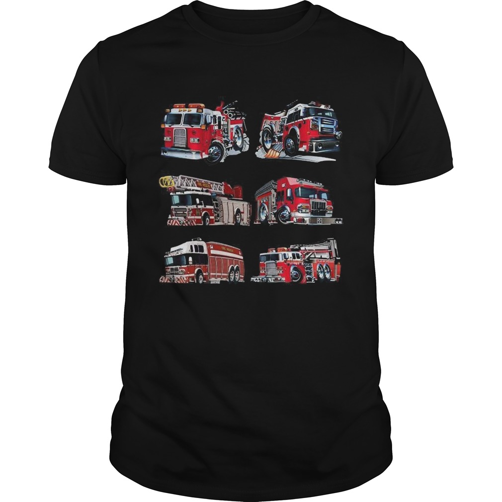 Types Of Fire Truck Boy Toddler Kids Firefighter Xmas shirt