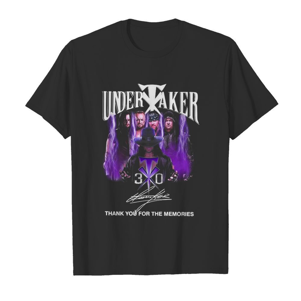 Undertaker 30th Anniversary Thank You For The Memories Signatures shirt