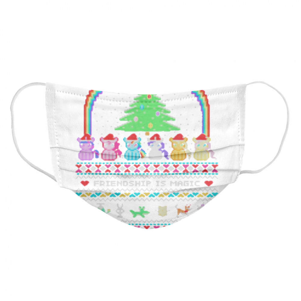 Unicorn Friendship Is Magic Ugly Christmas  Cloth Face Mask