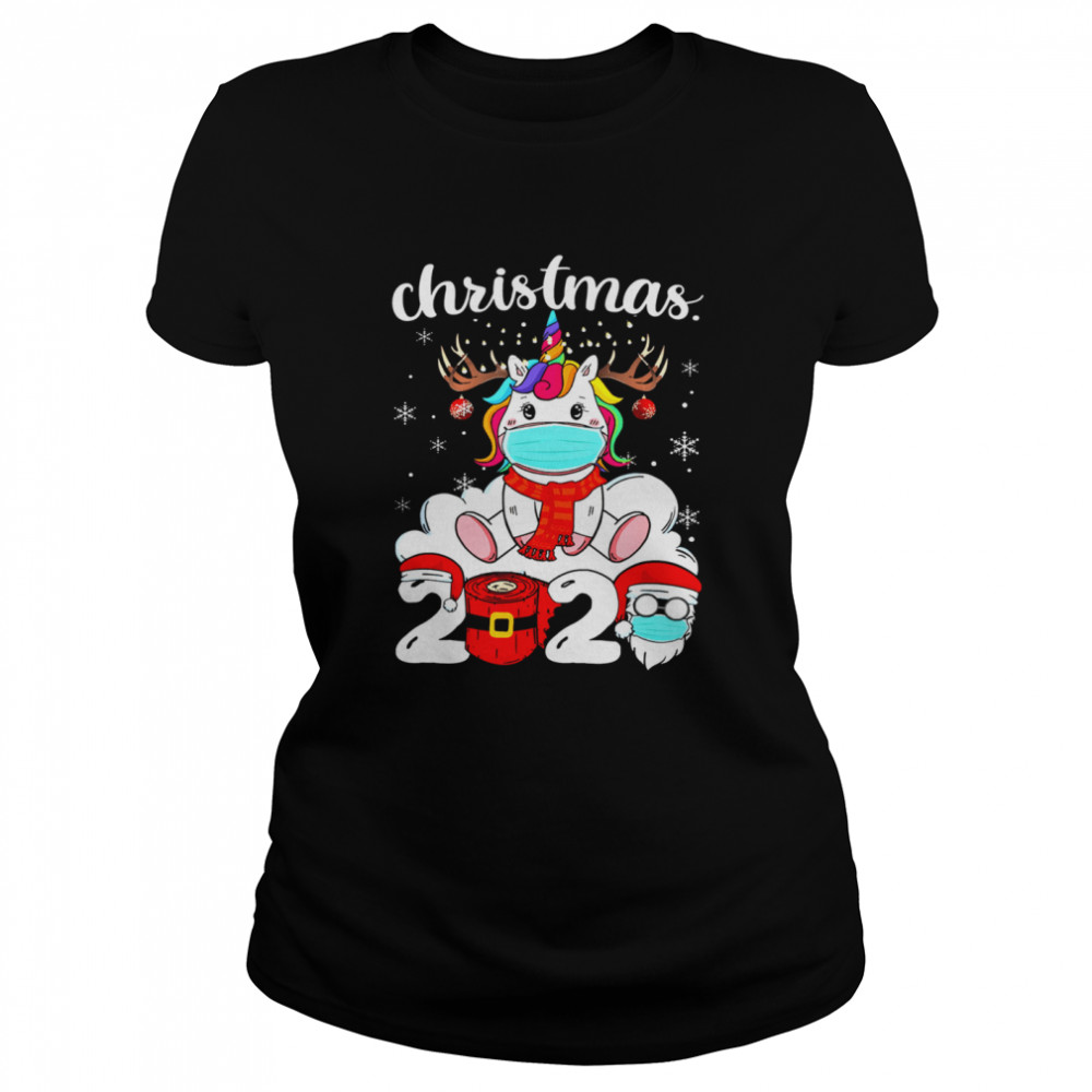 Unicorn face mask 2020 christmas  Classic Women's T-shirt