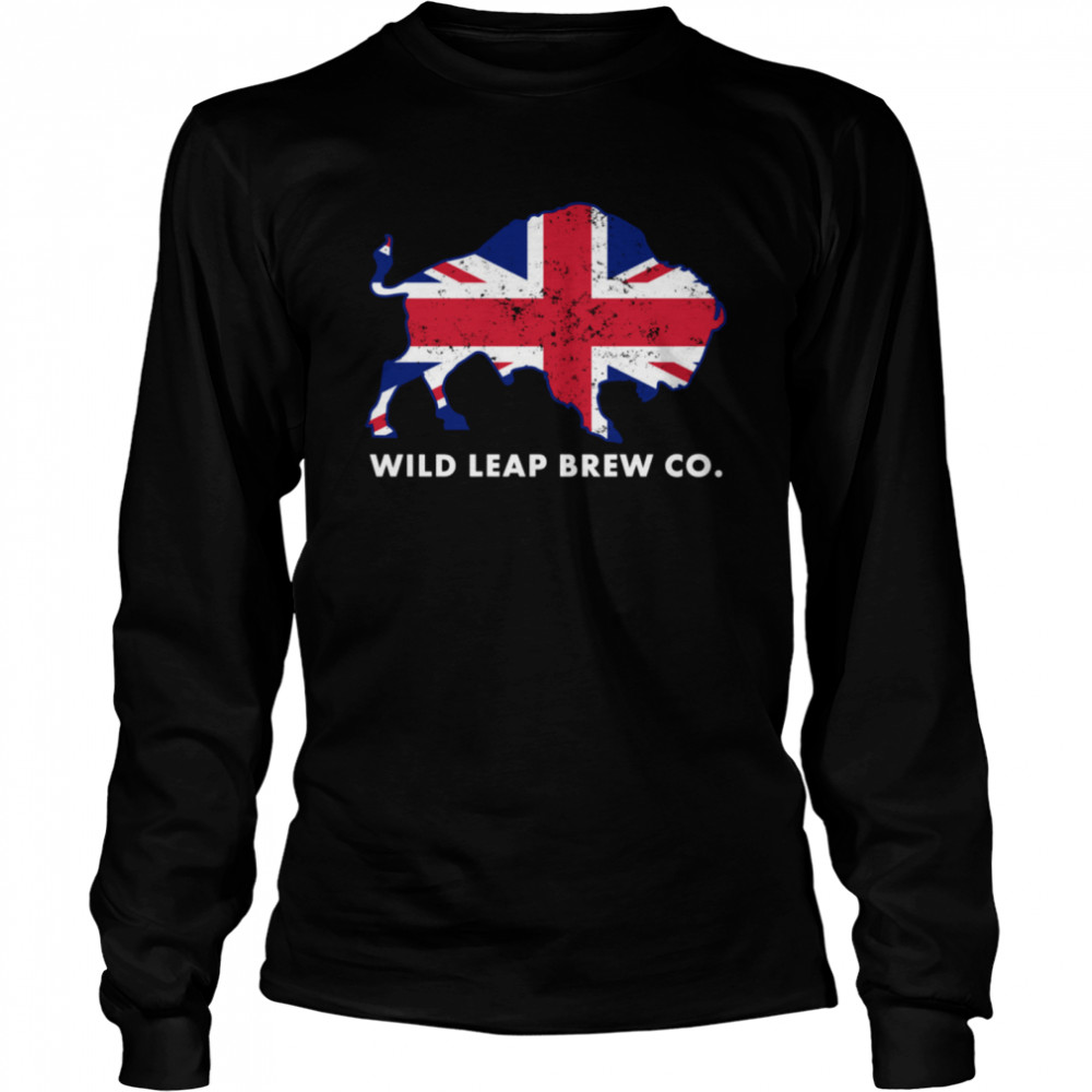 Union Jack Flag Vintage Wild Leap Brew Co  Long Sleeved T-shirt