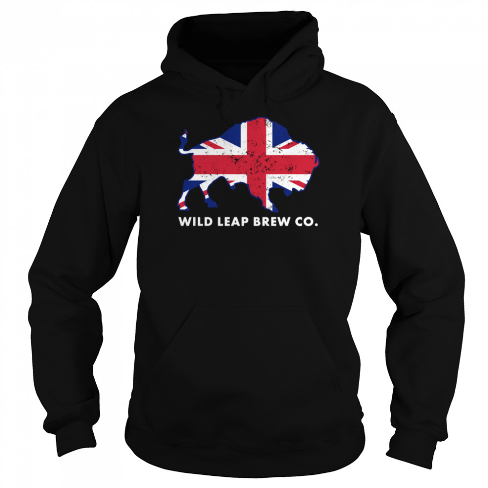 Union Jack Flag Vintage Wild Leap Brew Co  Unisex Hoodie