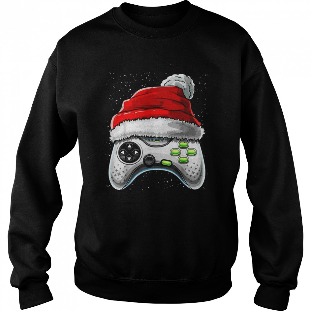 Video Game Controller Santa Hat Christmas  Unisex Sweatshirt