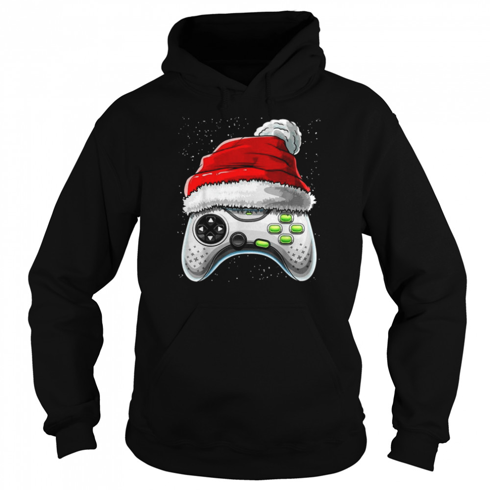 Video Game Controller Santa Hat Christmas  Unisex Hoodie