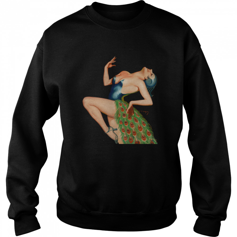 Vintage Peacock Pin Up Girls Classic Sexy Retro Pinup Girl  Unisex Sweatshirt