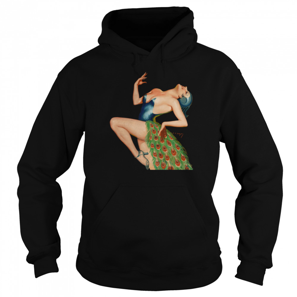 Vintage Peacock Pin Up Girls Classic Sexy Retro Pinup Girl  Unisex Hoodie