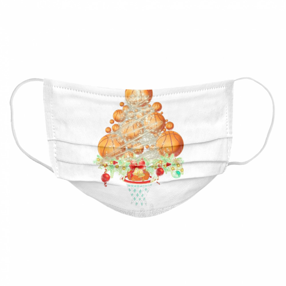 Volleyball Merry And Bright Christmas Tree  Cloth Face Mask