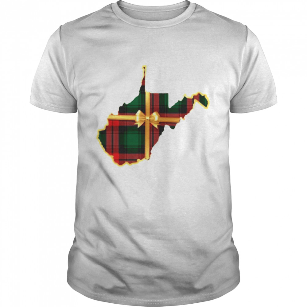 West Virginia map gift Christmas shirt