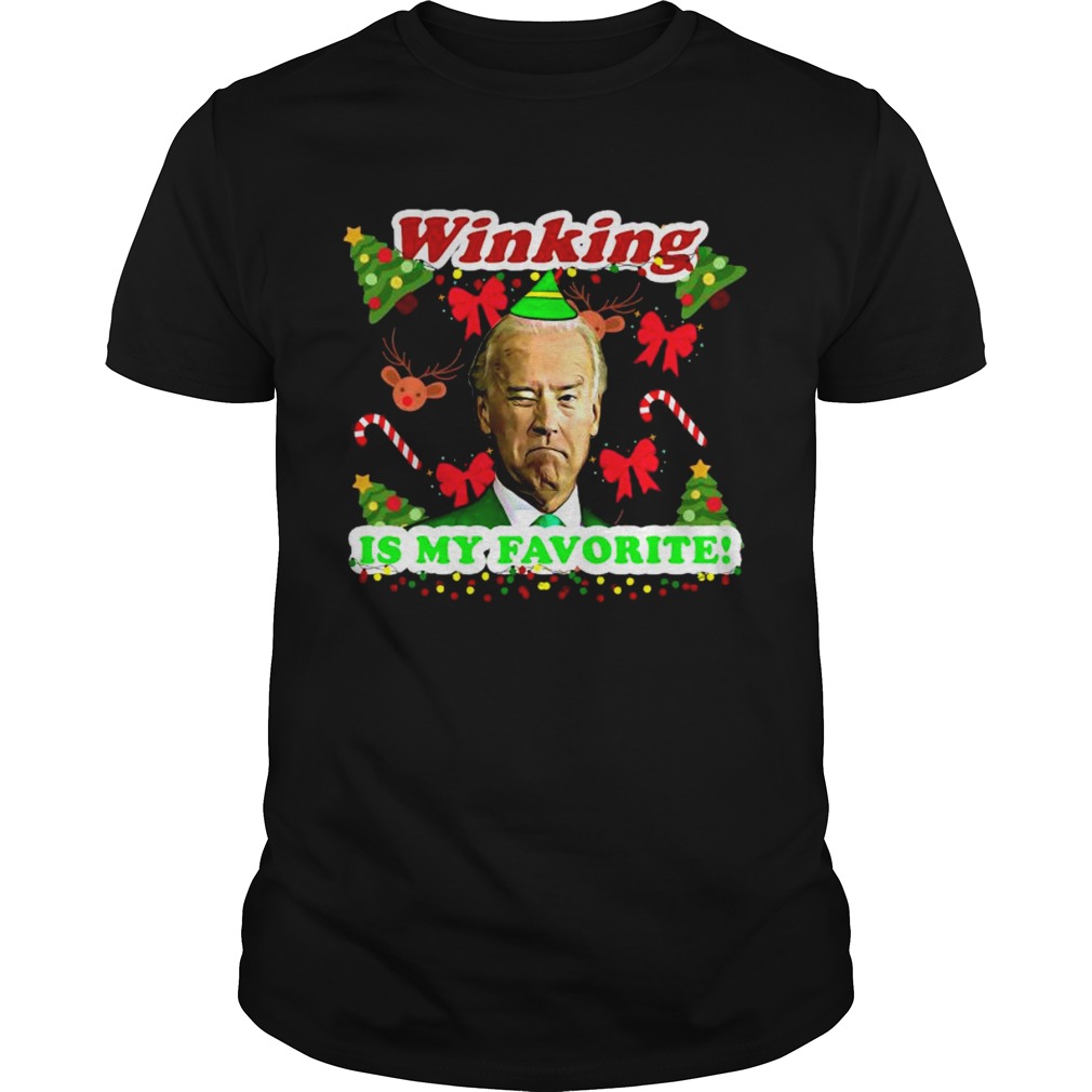 Winking Is My Favorite Joe Biden Ugly Christmas shirt