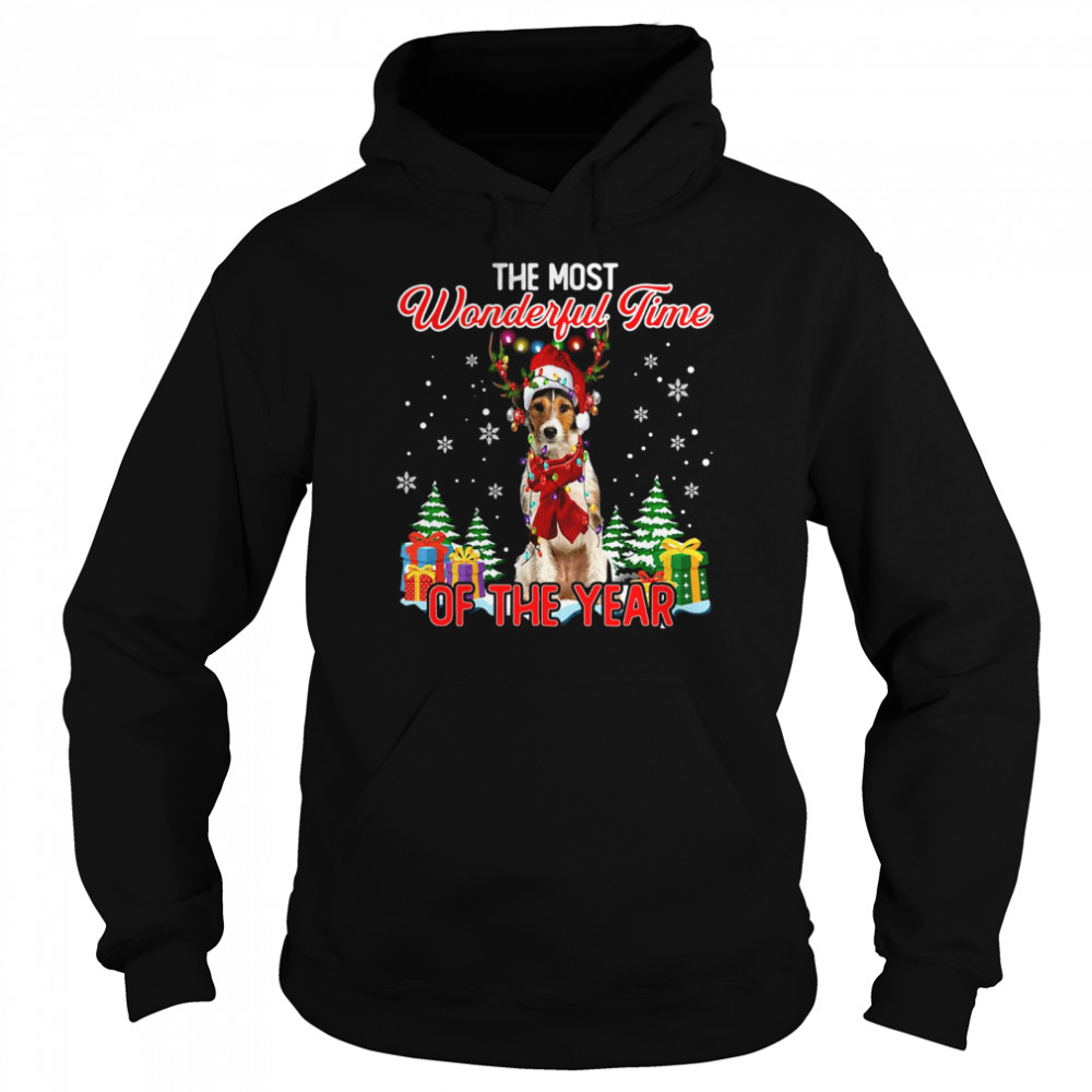 Wire Fox Terrier The Most Wonderful Time Of The Year Christmas  Unisex Hoodie