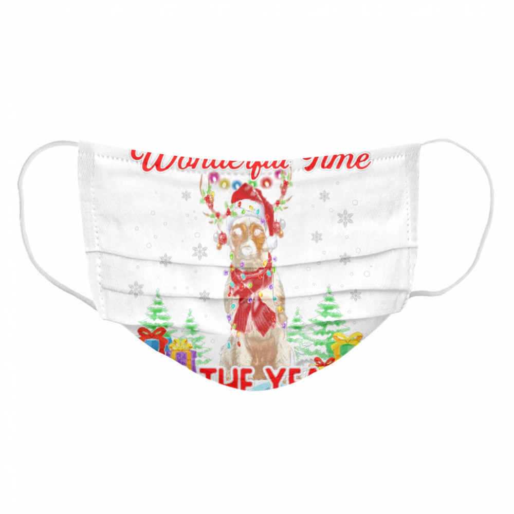 Wire Fox Terrier The Most Wonderful Time Of The Year Christmas  Cloth Face Mask