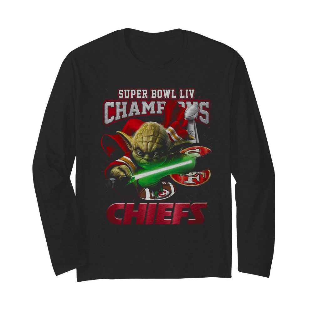 Yoda Super Bowl LIV Champions Kansas City Chiefs  Long Sleeved T-shirt 