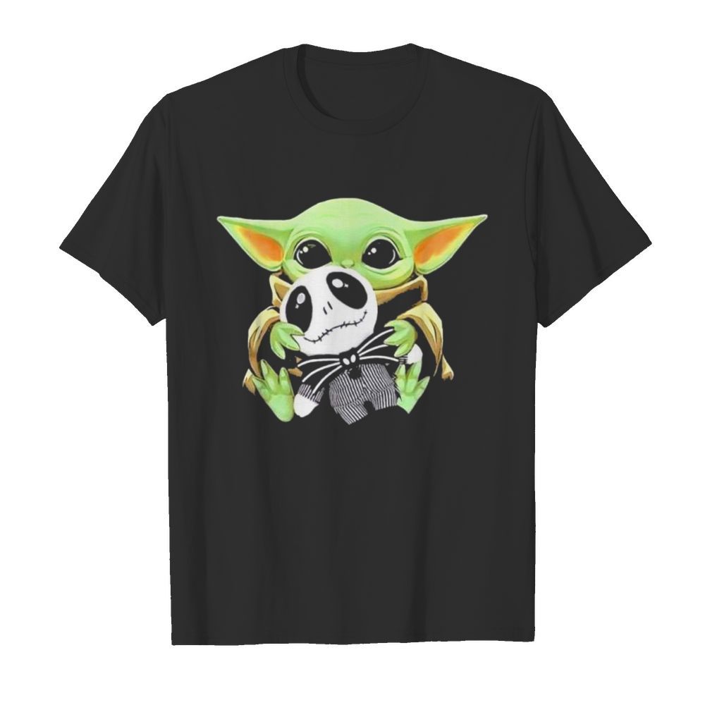 baby Yoda hug Jack Skellington t Classic Men's T-shirt