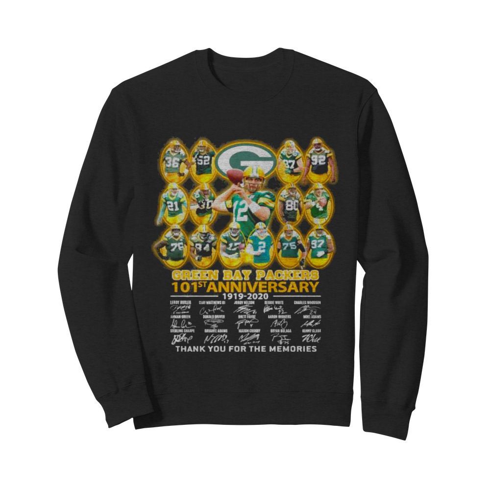 green bay packers 101st anniversary 1919 2020 signatures  Unisex Sweatshirt