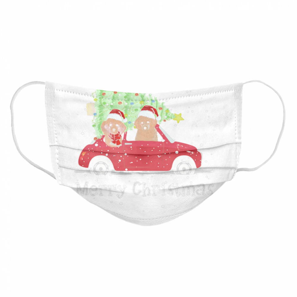 oodle Red Car Truck Christmas Tree Santa Xmas Dog Merry Christmas Poodle Dog  Cloth Face Mask