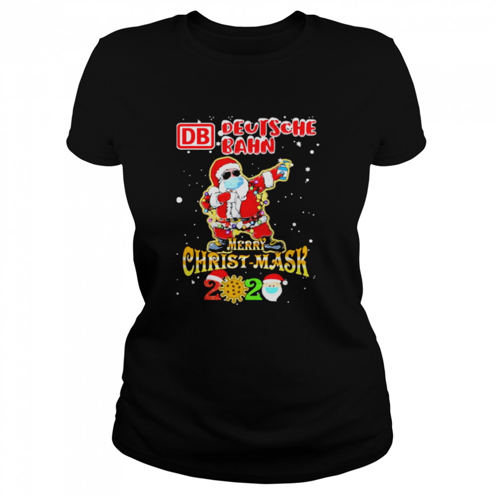 santa claus dabbing bd deutsche bank merry christmas mask 2020 covid19  Classic Women's T-shirt